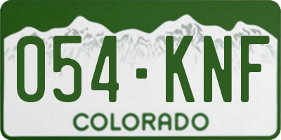 CO license plate 054KNF