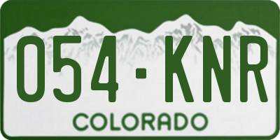 CO license plate 054KNR