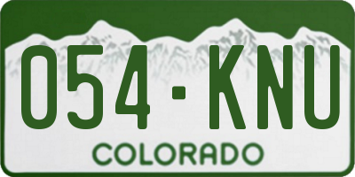 CO license plate 054KNU