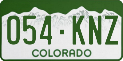 CO license plate 054KNZ