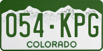 CO license plate 054KPG