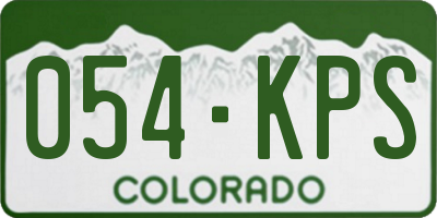 CO license plate 054KPS