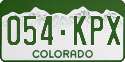 CO license plate 054KPX