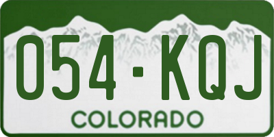 CO license plate 054KQJ
