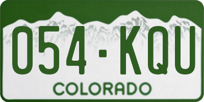 CO license plate 054KQU