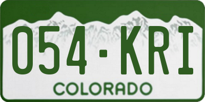 CO license plate 054KRI