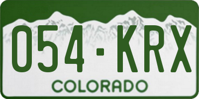 CO license plate 054KRX