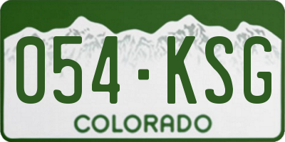 CO license plate 054KSG