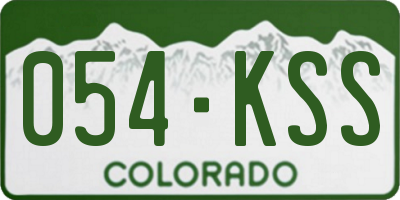 CO license plate 054KSS