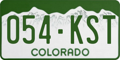 CO license plate 054KST