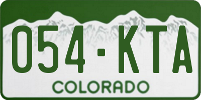CO license plate 054KTA