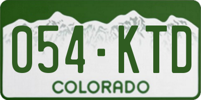 CO license plate 054KTD
