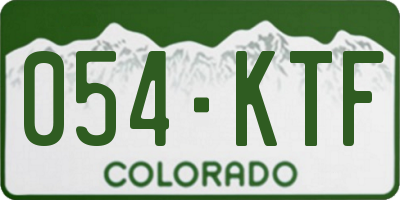 CO license plate 054KTF