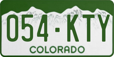 CO license plate 054KTY