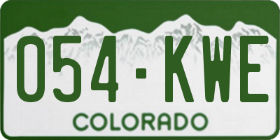 CO license plate 054KWE
