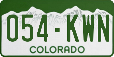 CO license plate 054KWN