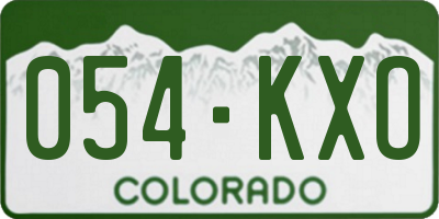 CO license plate 054KXO