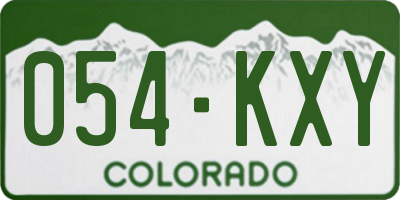 CO license plate 054KXY