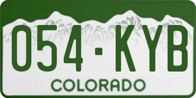 CO license plate 054KYB
