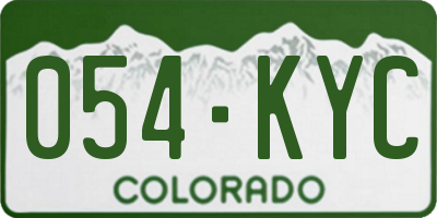 CO license plate 054KYC
