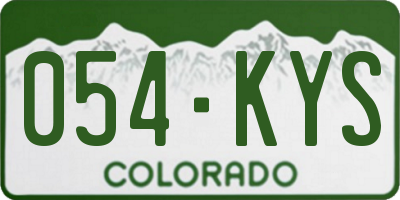 CO license plate 054KYS