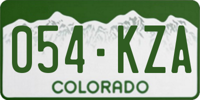CO license plate 054KZA