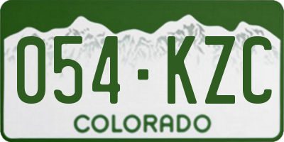 CO license plate 054KZC