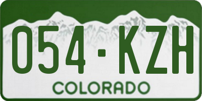 CO license plate 054KZH