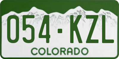 CO license plate 054KZL