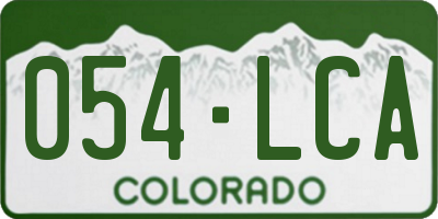 CO license plate 054LCA