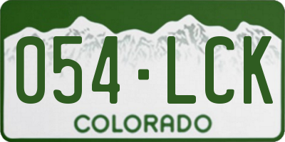 CO license plate 054LCK