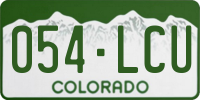 CO license plate 054LCU