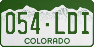 CO license plate 054LDI