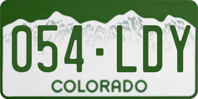 CO license plate 054LDY