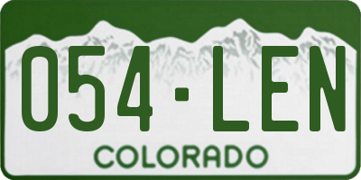 CO license plate 054LEN