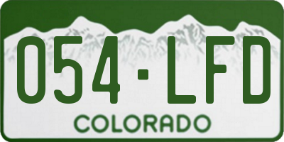 CO license plate 054LFD