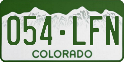 CO license plate 054LFN
