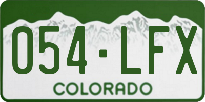 CO license plate 054LFX