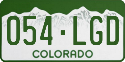 CO license plate 054LGD