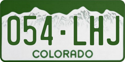 CO license plate 054LHJ