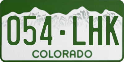 CO license plate 054LHK