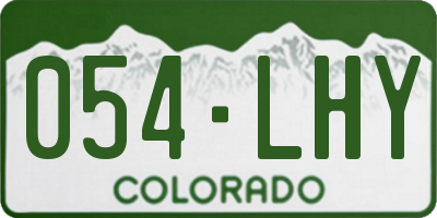 CO license plate 054LHY