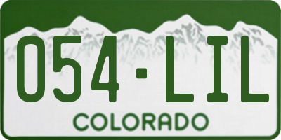 CO license plate 054LIL