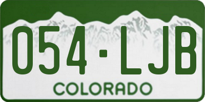 CO license plate 054LJB