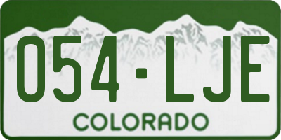 CO license plate 054LJE