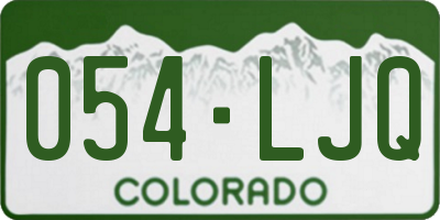 CO license plate 054LJQ