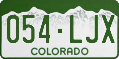 CO license plate 054LJX