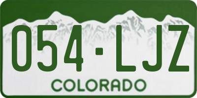 CO license plate 054LJZ