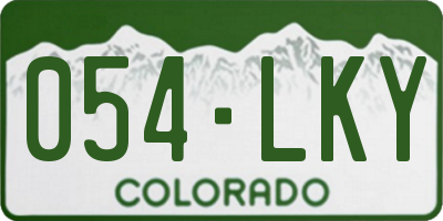 CO license plate 054LKY