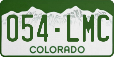 CO license plate 054LMC